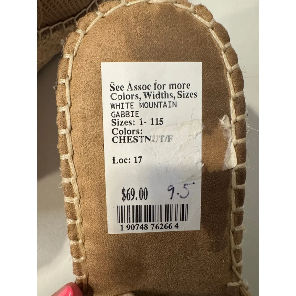 White Mountain Espadrille Wedge Sandals Tan Size 9.5